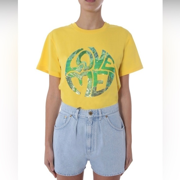 ALBERTA FERRETTI LOVE ME CREW NECK COTTON T-SHIRT Style ID 07031672_1027 - Picture 1 of 11